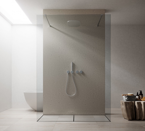 Parete Doccia Walk-In 120x200 Cm - Vetro Temperato 8mm Anticalcare Con Barra Stabilizzatrice - Foto 3