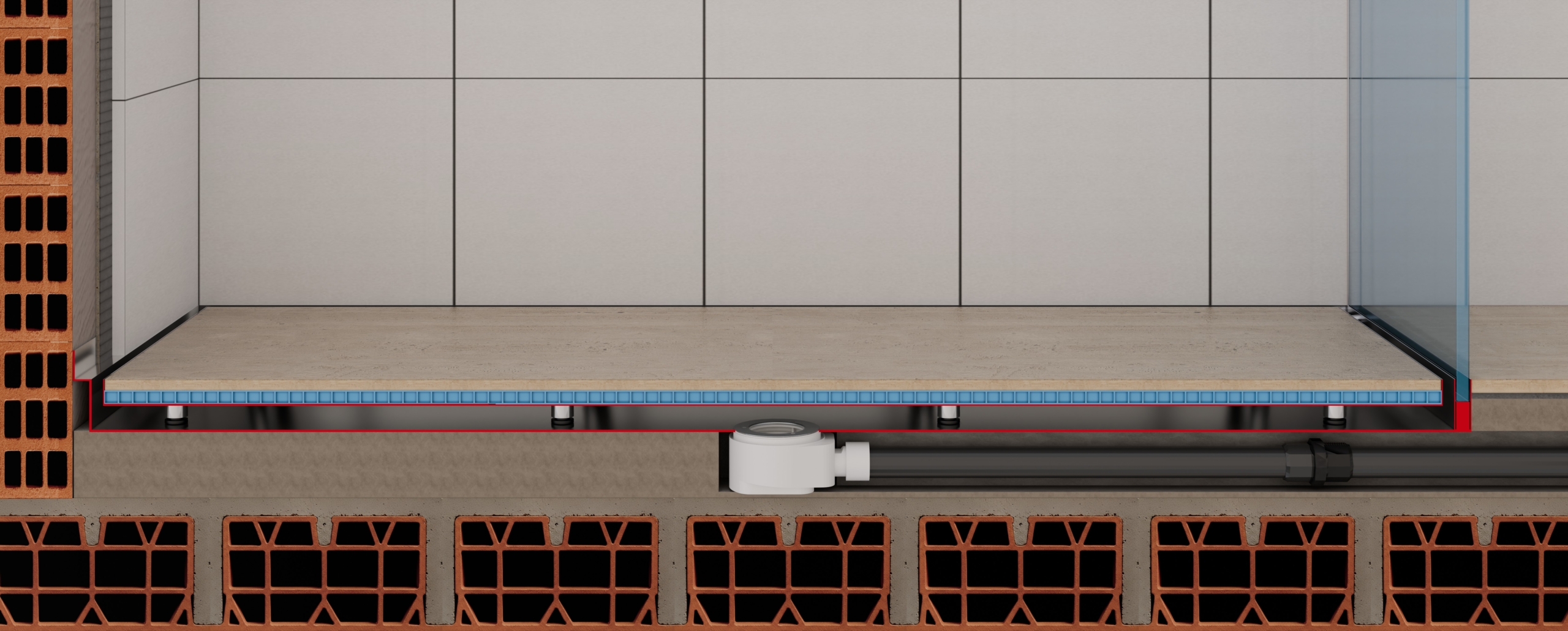 sezione piatto doccia